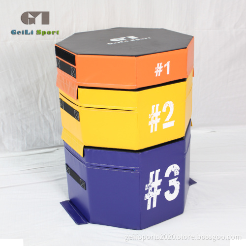 Durable PVC cover Octagon Soft Foam Plyo Box Gym Jumping Box